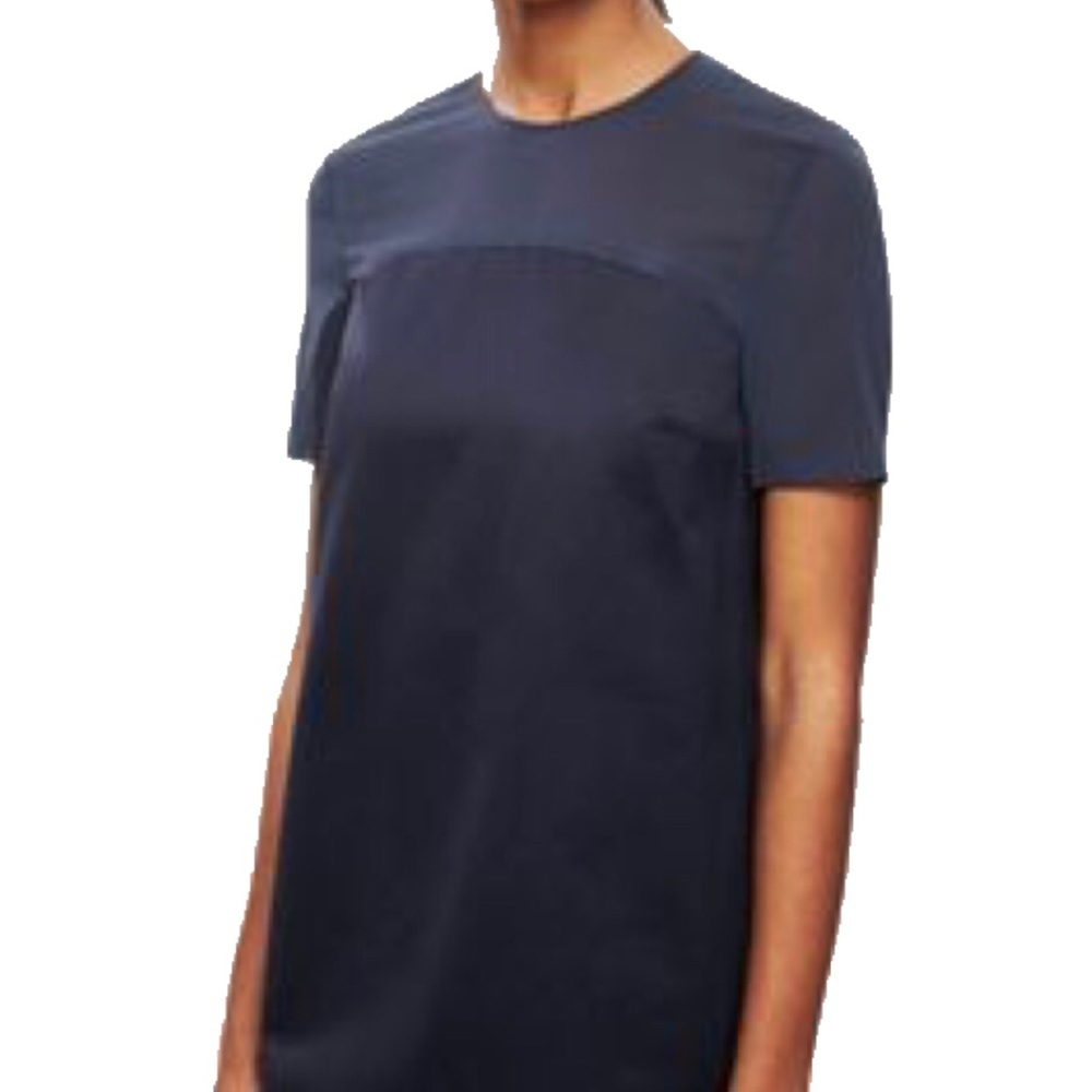 COS Navy Sheer Panel Dress US 6